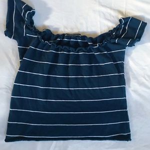 Striped blue crop top